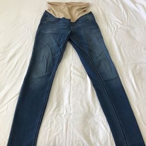 Lighter wash straight leg maternity jeans